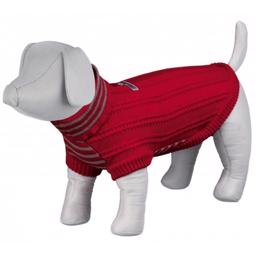 Hunde Striktrøje i smuk rød Design Piave
